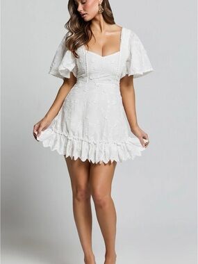 boho babe mini dress Bodhi White Lace Mini Dress - US 12